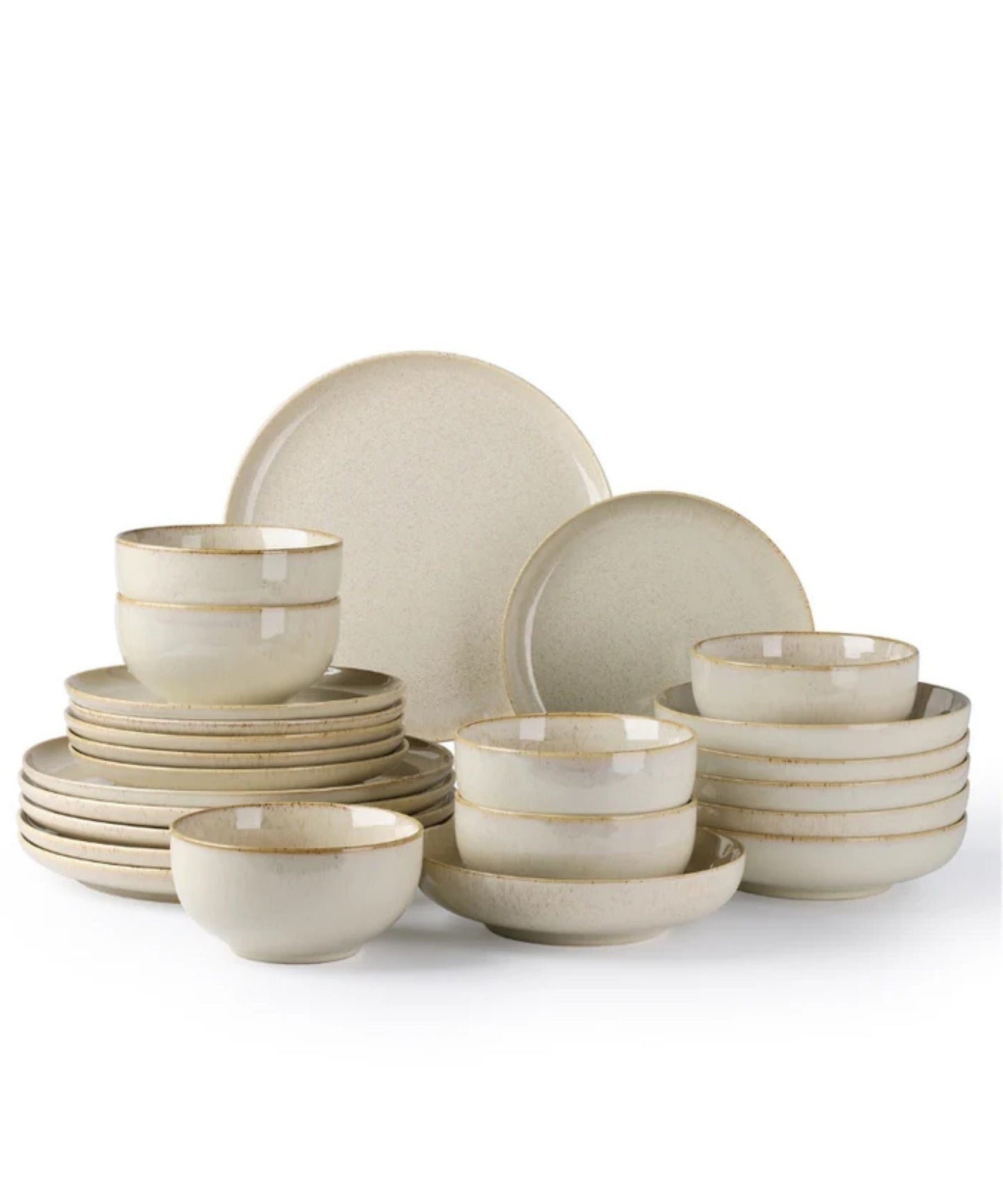 Zoha Ria 24-Piece Porcelain Dinnerware Set for 6 - Beige