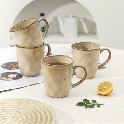 4-Piece Stoneware Mug Set in Crema
