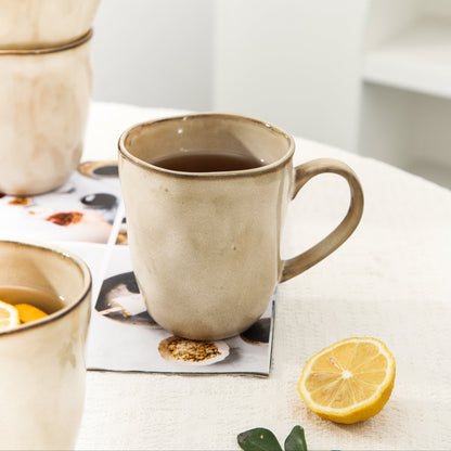 4-Piece Stoneware Mug Set in Crema