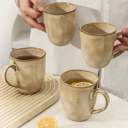 4-Piece Stoneware Mug Set in Crema