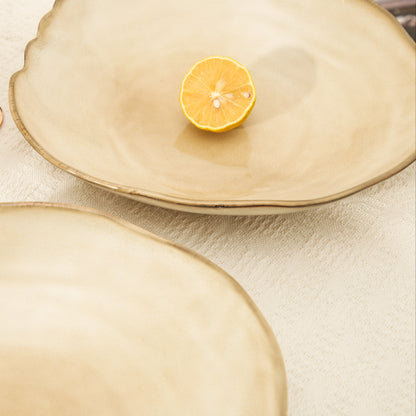 4-Piece Stoneware Deep Plate Set in Crema