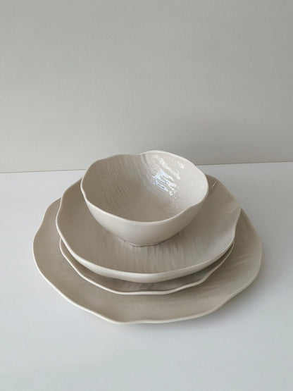 Fiora beige ceramic dinnerware set image 5