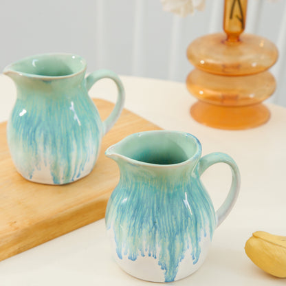 2-Piece Milk Pitcher Set-Aqua Blue