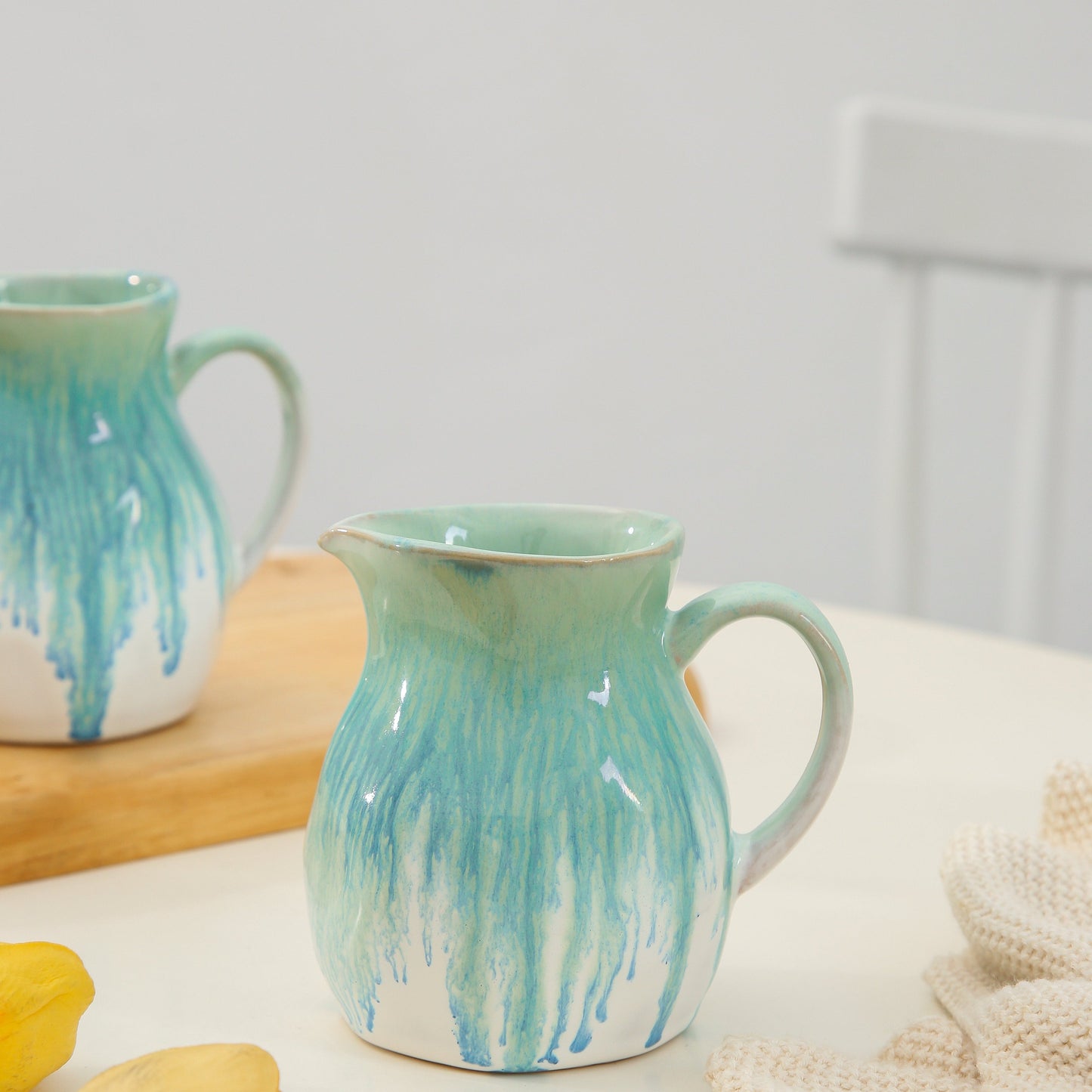 2-Piece Milk Pitcher Set-Aqua Blue