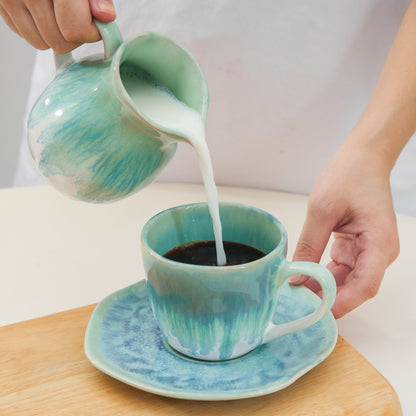 2-Piece Milk Pitcher Set-Aqua Blue