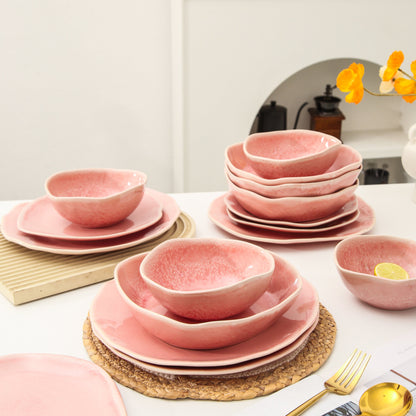 16 Piece Set Dinnerware Set- Rose Pink