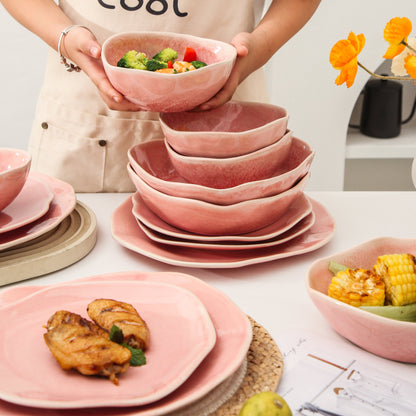 16 Piece Set Dinnerware Set- Rose Pink