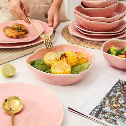 16 Piece Set Dinnerware Set- Rose Pink