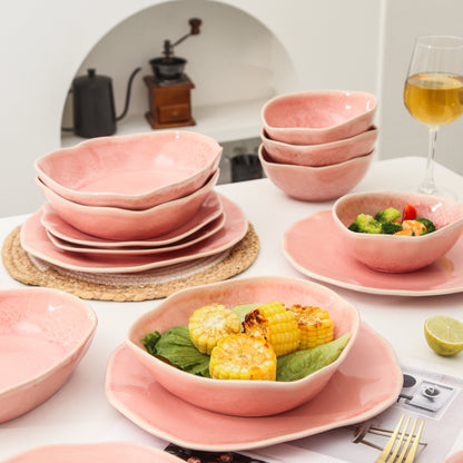 16 Piece Set Dinnerware Set- Rose Pink