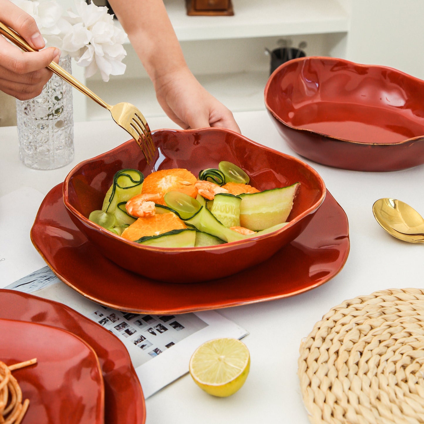 16-Piece Dinnerware Set – Garnet Rouge