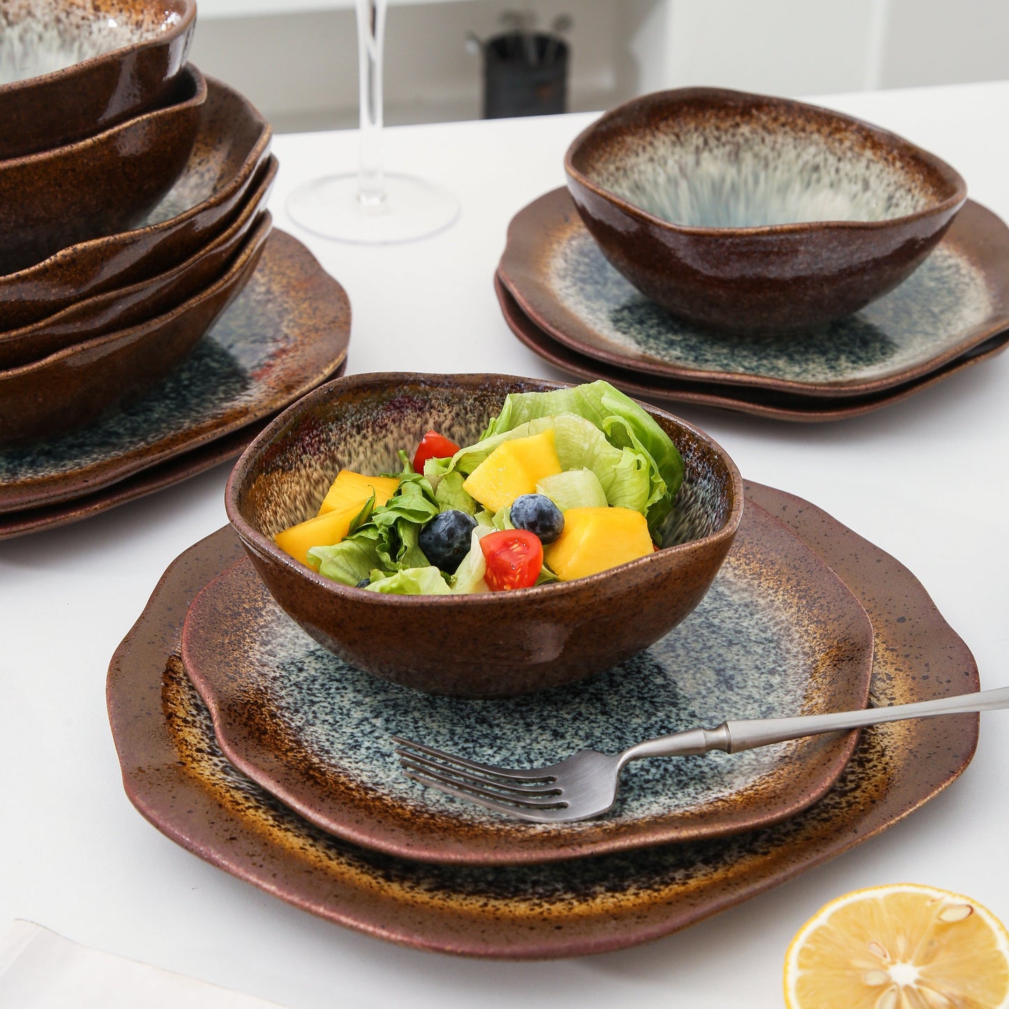 16 Piece Set Dinnerware Set-Espresso Stone