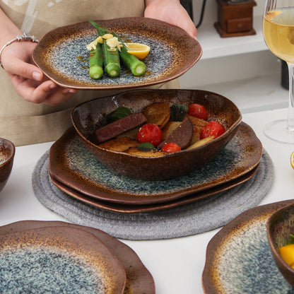16 Piece Set Dinnerware Set-Espresso Stone