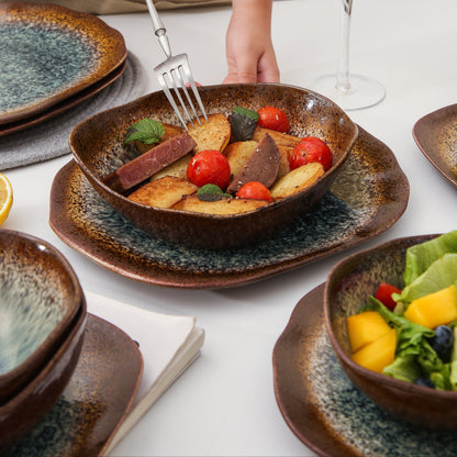 16 Piece Set Dinnerware Set-Espresso Stone