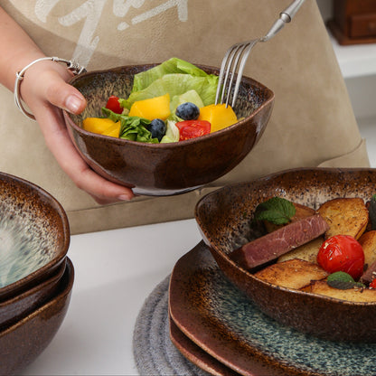 16 Piece Set Dinnerware Set-Espresso Stone