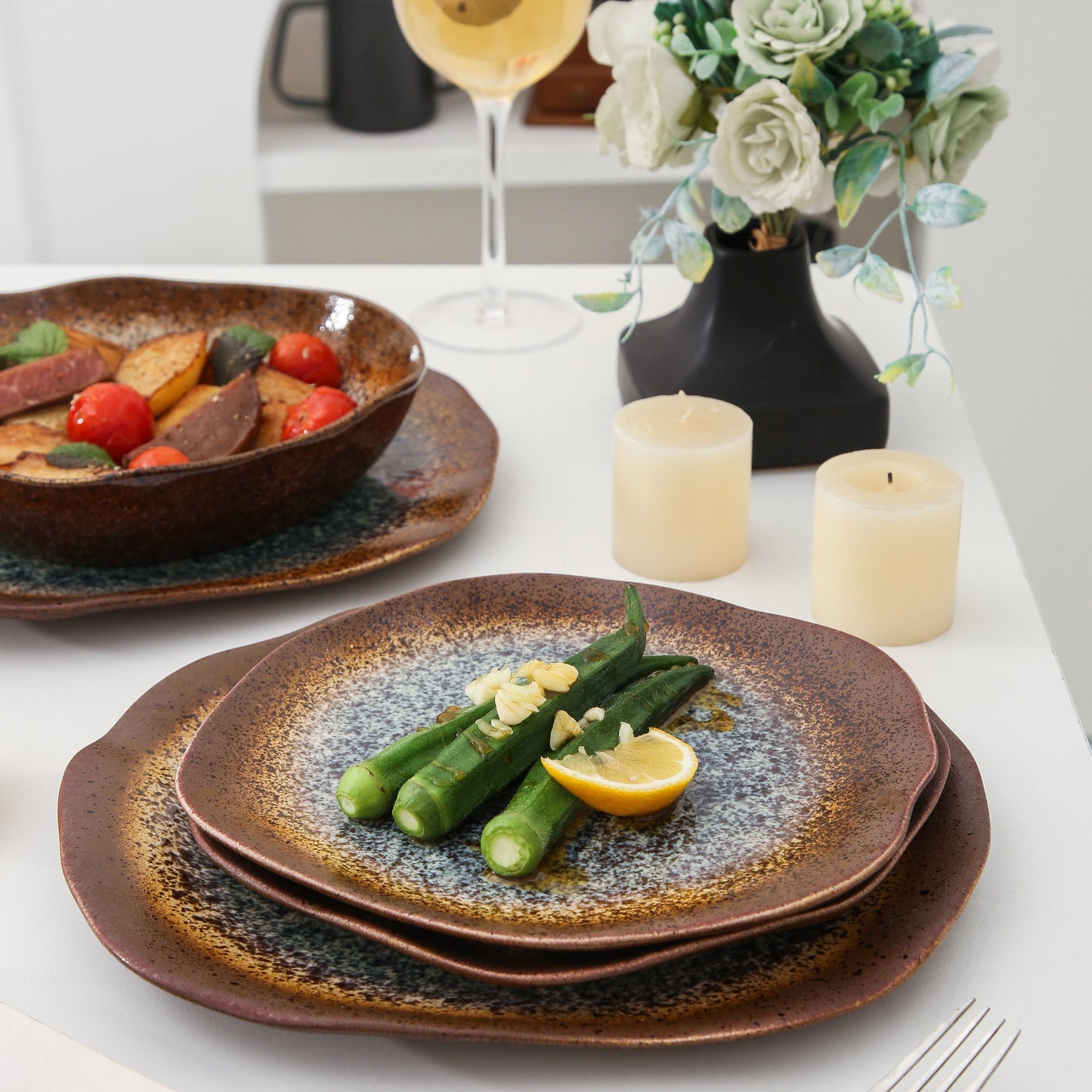 16 Piece Set Dinnerware Set-Espresso Stone