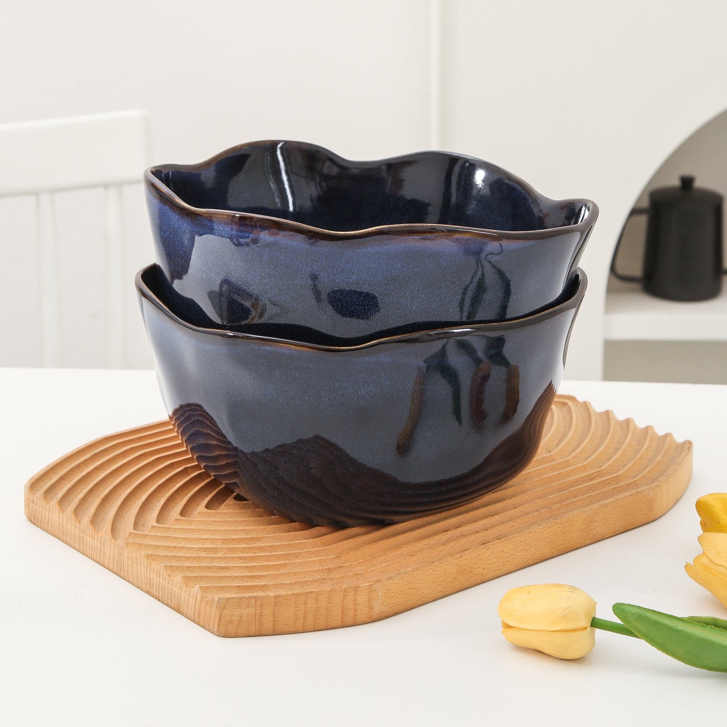 2 pcs Organic Deep Bowl- Ocean Blue