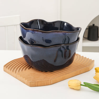 2 pcs Organic Deep Bowl- Ocean Blue