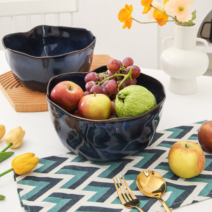 2 pcs Organic Deep Bowl- Ocean Blue