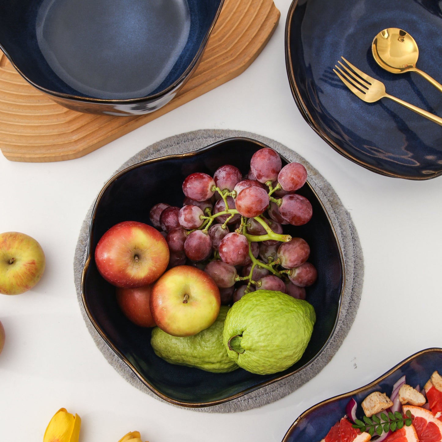 2 pcs Organic Deep Bowl- Ocean Blue