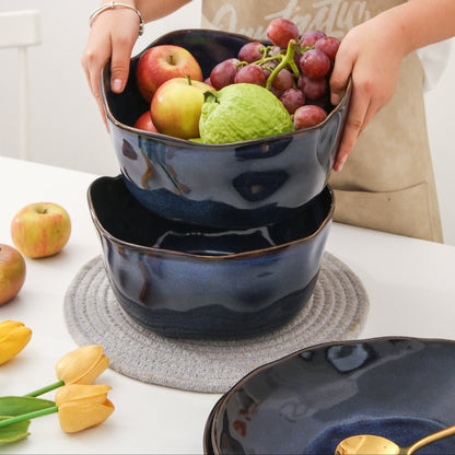 2 pcs Organic Deep Bowl- Ocean Blue