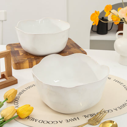 2 pcs Organic Deep Bowl-Pearl White