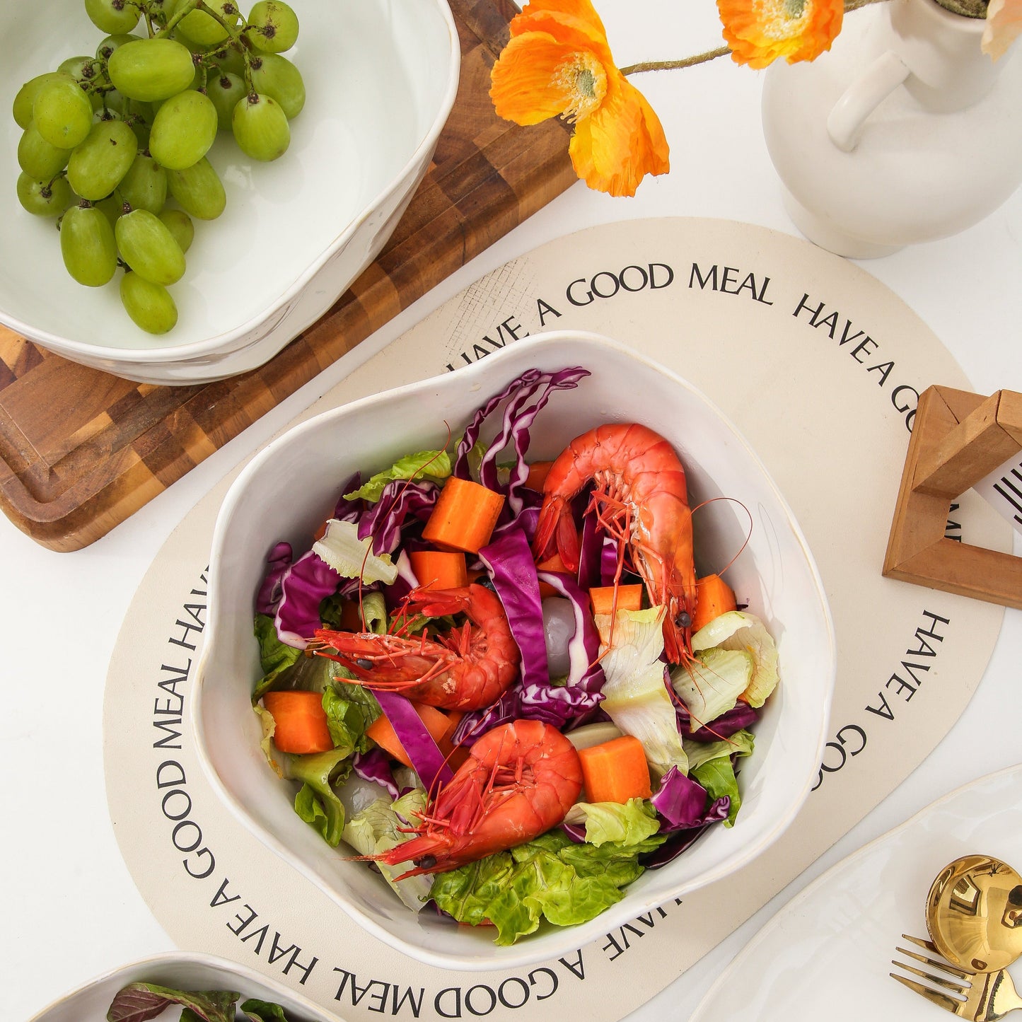 2 pcs Organic Deep Bowl-Pearl White