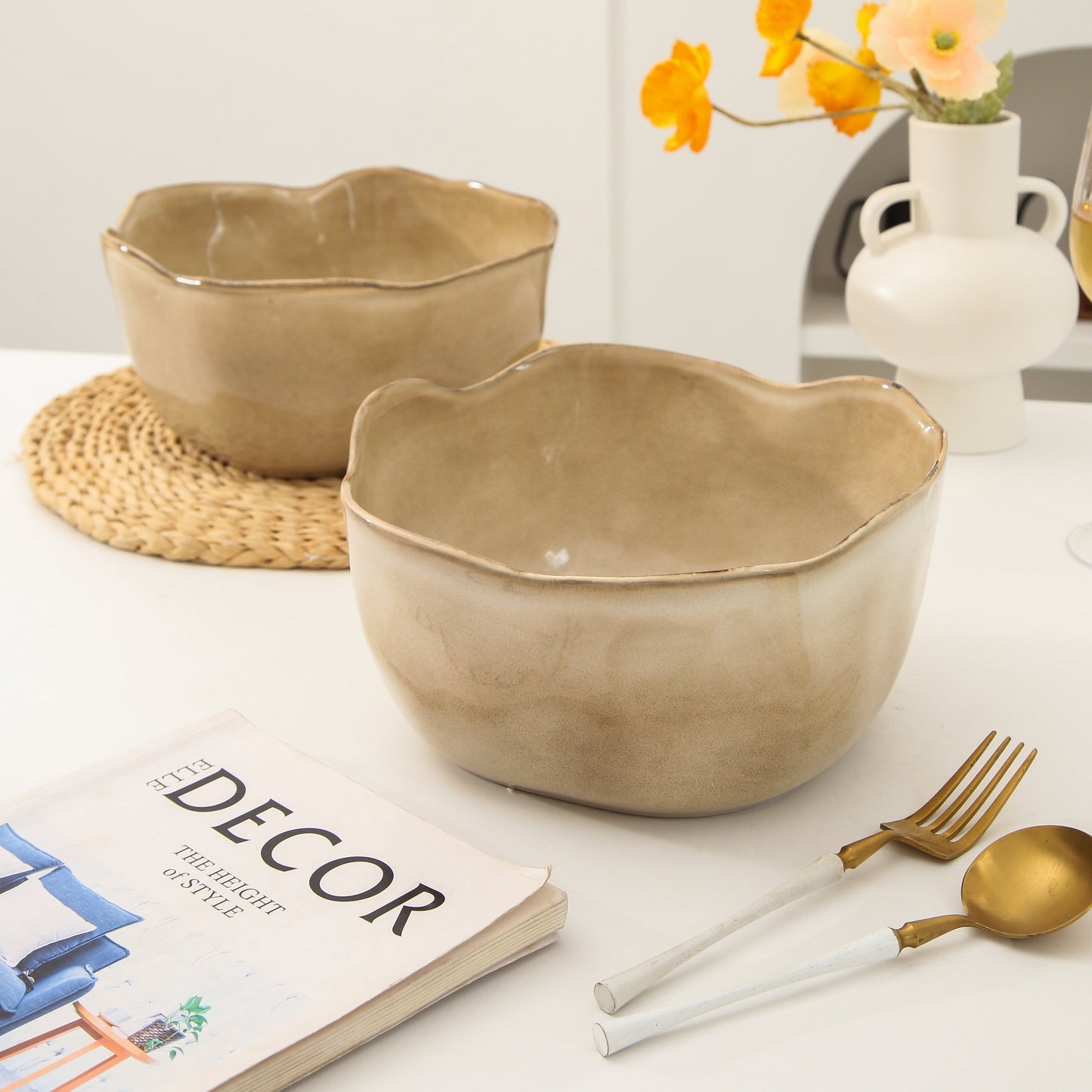 2 pcs Organic Deep Bowl-Crema