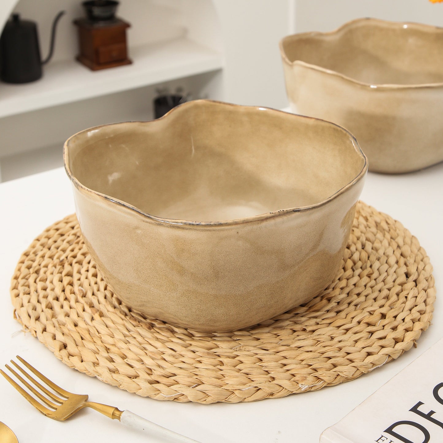 2 pcs Organic Deep Bowl-Crema