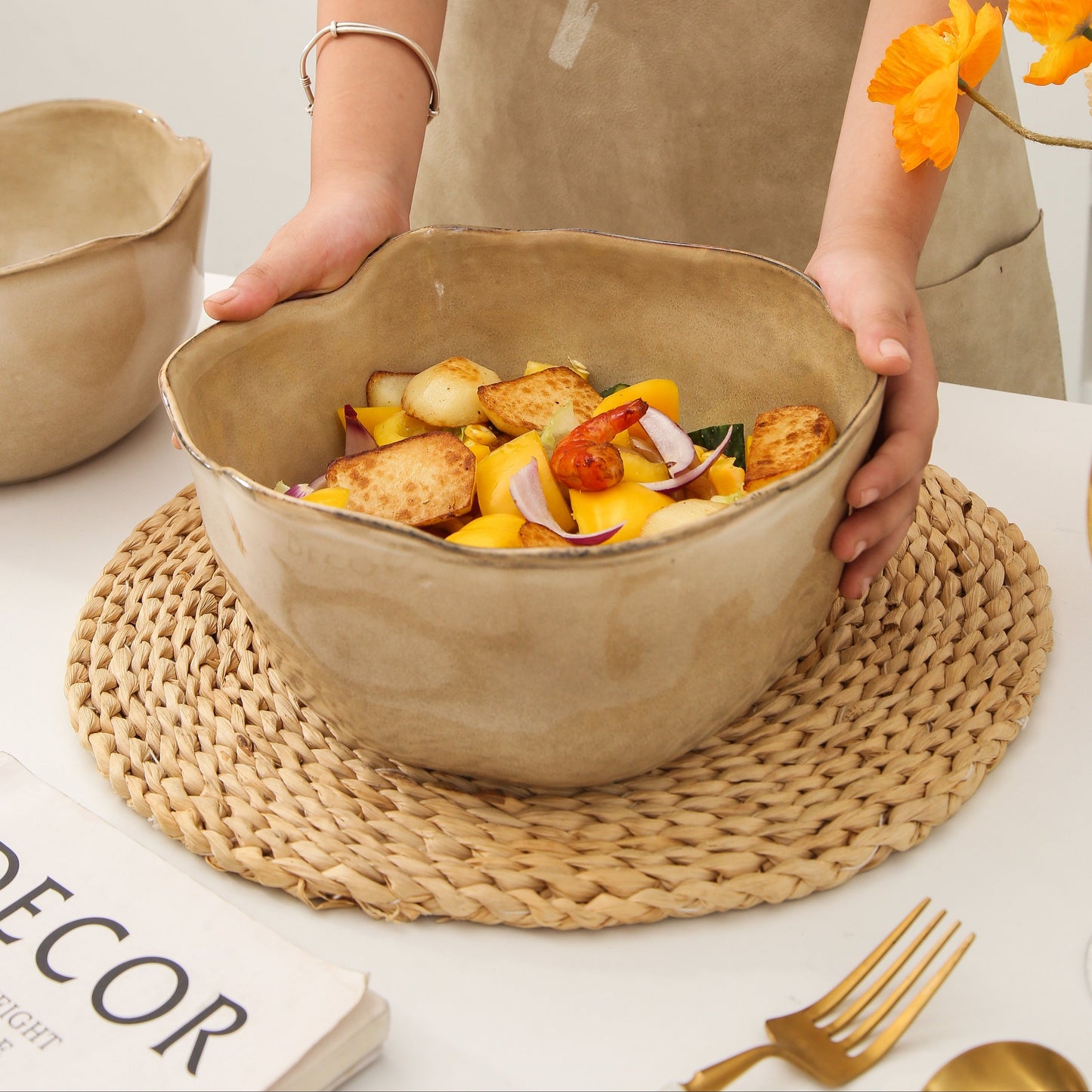 2 pcs Organic Deep Bowl-Crema