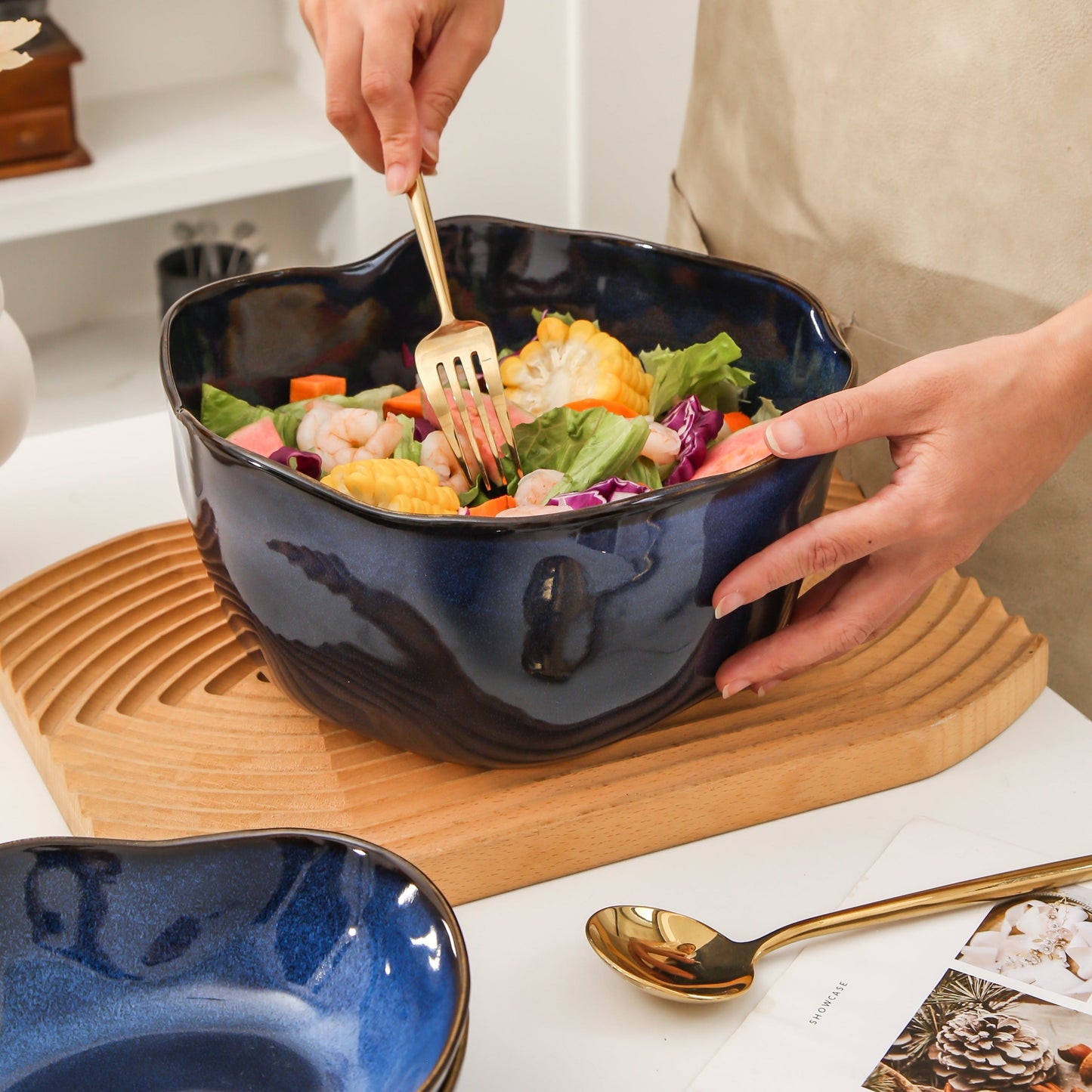 2 pcs Organic Deep Bowl- Ocean Blue