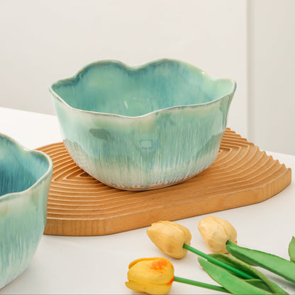 2 pcs Organic Deep Bowl- Aqua Blue