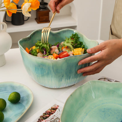 2 pcs Organic Deep Bowl- Aqua Blue