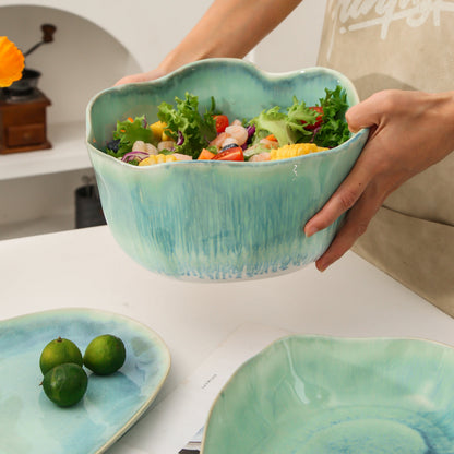2 pcs Organic Deep Bowl- Aqua Blue