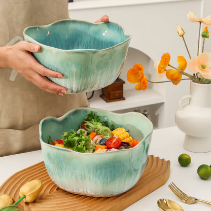 2 pcs Organic Deep Bowl- Aqua Blue