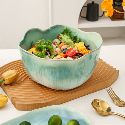 2 pcs Organic Deep Bowl- Aqua Blue