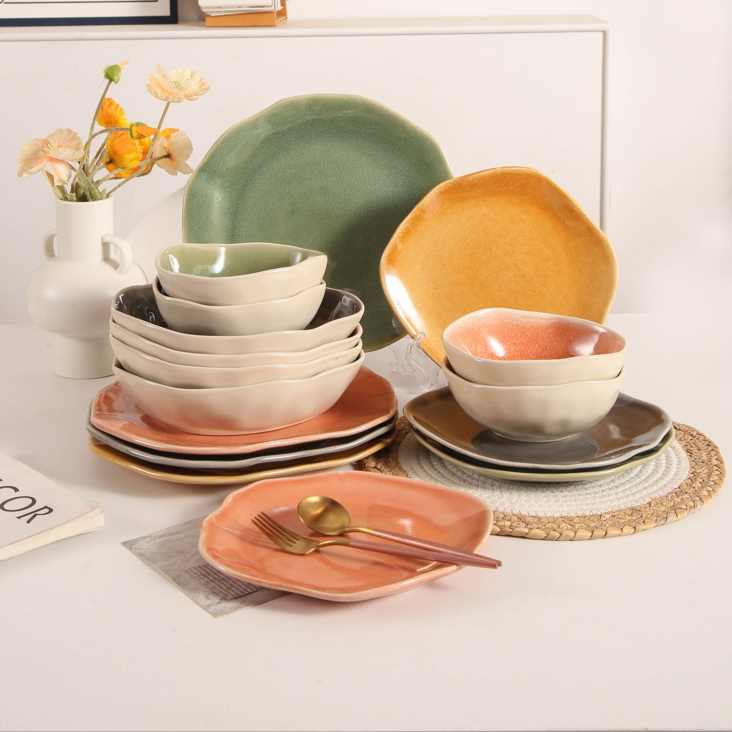 16 Piece Set Dinnerware Set-Sunstone