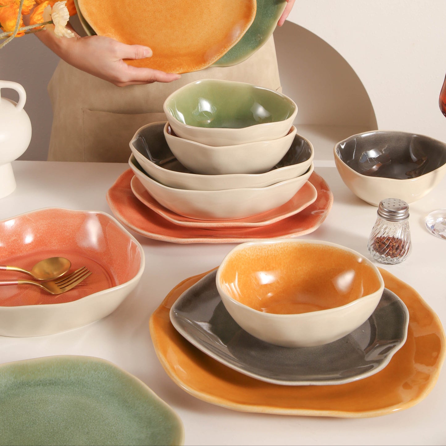 16 Piece Set Dinnerware Set-Sunstone