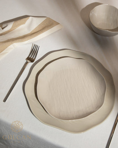 Fiora beige ceramic dinnerware set image 3