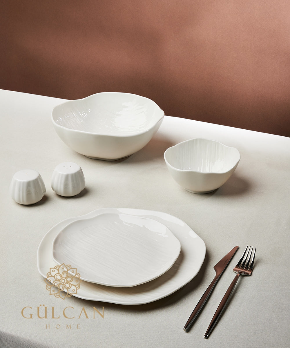 Fiora beige ceramic dinnerware set image 15