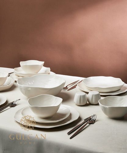 Fiora beige ceramic dinnerware set image 12