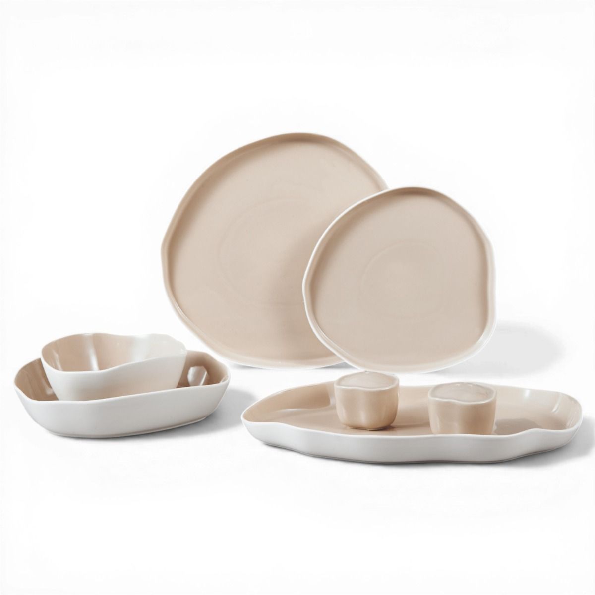 Bricard Bonnes 27-Piece Dinnerware Set for 6 – White Taupe
